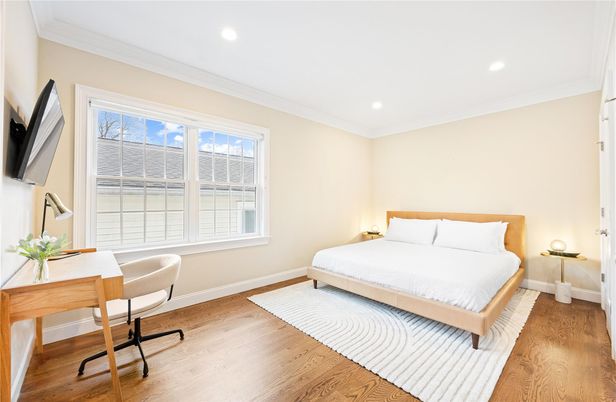 Bedroom, Home Office, Interior, Recessed Lighting, Wood Texture Flooring