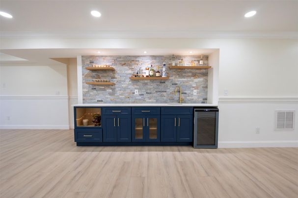 Interior, Recessed Lighting, Stone Walls, Wood Texture Flooring