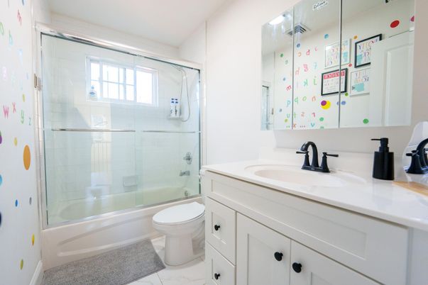 Bathroom, Glass Shower, Interior, Marble