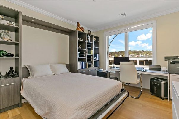 Bedroom, Home Office, Interior, Recessed Lighting, Wood Texture Flooring