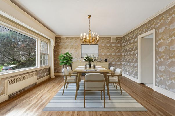 Chandelier, Dining room, Interior, Wood Texture Flooring