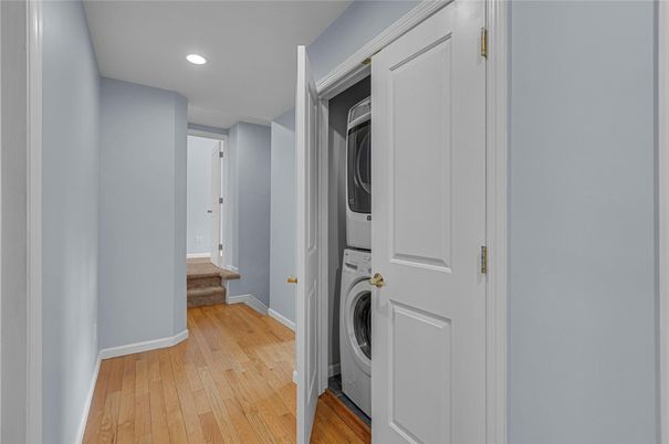 Interior, Recessed Lighting, Utility Closets, Washer, Wood Texture Flooring