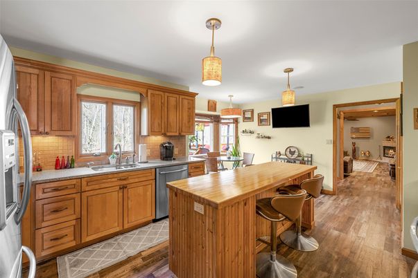 Interior, Kitchen, Stainless Steel Appliances, Wood Texture Flooring