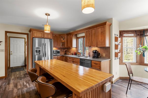 Interior, Kitchen, Stainless Steel Appliances, Wood Texture Flooring
