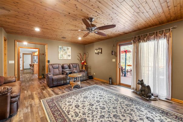 Interior, Living room, Recessed Lighting, Wooden Ceilings, Wood Texture Flooring