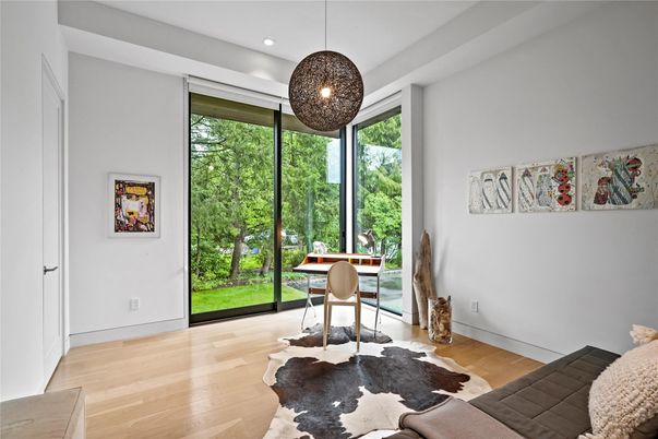 Home Office, Interior, Pendant Lights, Recessed Lighting, Wood Texture Flooring