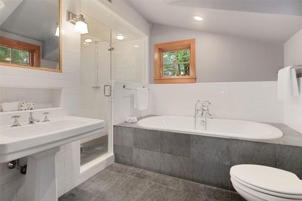 Bathroom, Glass Shower, Interior, Pendant Lights, Recessed Lighting