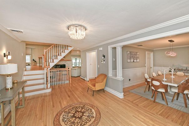 Chandelier, Dining room, Interior, Wood Texture Flooring