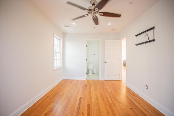 Bathroom, Empty room, Interior, Recessed Lighting, Wood Texture Flooring