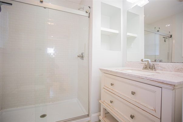 Bathroom, Glass Shower, Interior, Tile Countertops