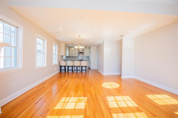 Chandelier, Interior, Kitchen, Recessed Lighting, Wood Texture Flooring