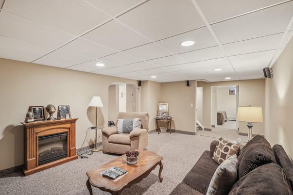 Fireplace, Interior, Living room, Recessed Lighting