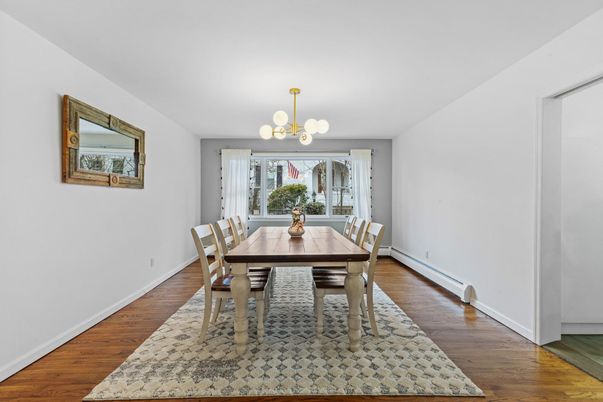 Chandelier, Dining room, Interior, Wood Texture Flooring