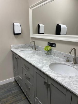 Bathroom, Dual Sink Vanities, Interior, Wood Texture Flooring