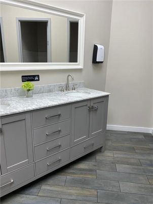 Bathroom, Dual Sink Vanities, Interior, Wood Texture Flooring