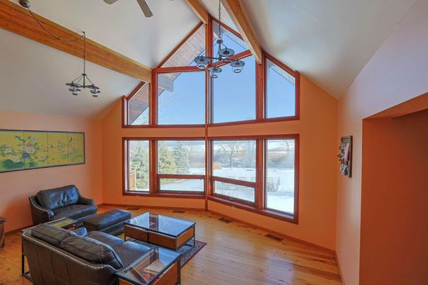 Interior, Living room, Pendant Lights, Wooden Beams, Wood Texture Flooring