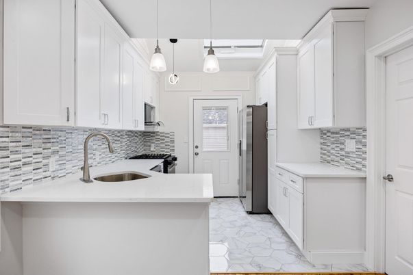 Interior, Kitchen, Marble, Pendant Lights
