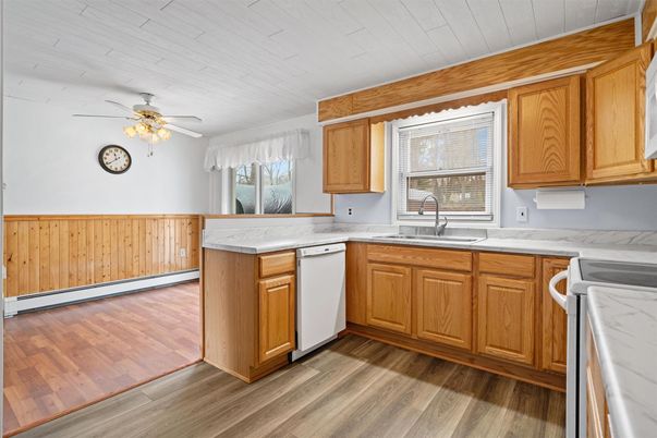 Interior, Kitchen, Wood Texture Flooring