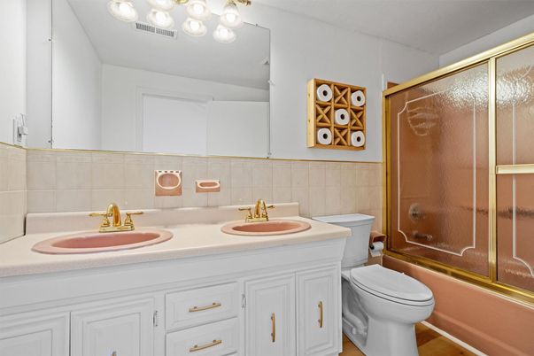 Bathroom, Dual Sink Vanities, Glass Shower, Interior