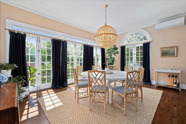 Chandelier, Dining room, Interior, Wood Texture Flooring