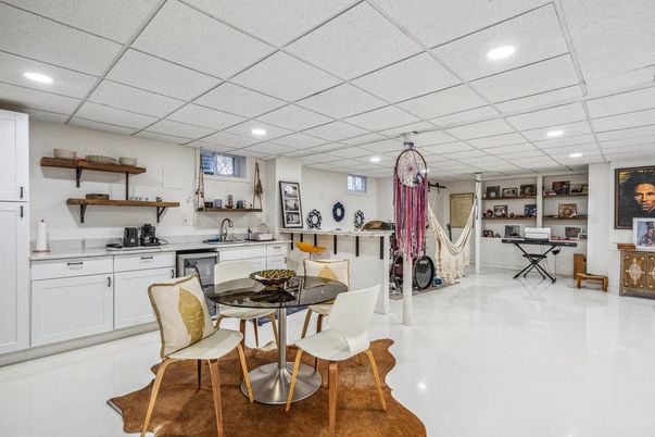Dining room, Interior, Kitchen, Recessed Lighting