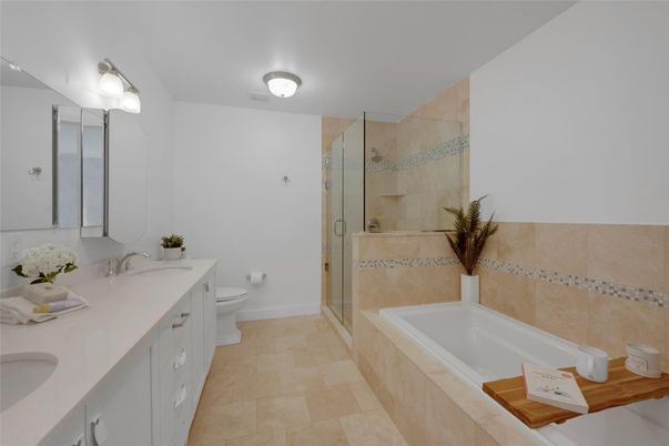 Bathroom, Dual Sink Vanities, Glass Shower, Interior