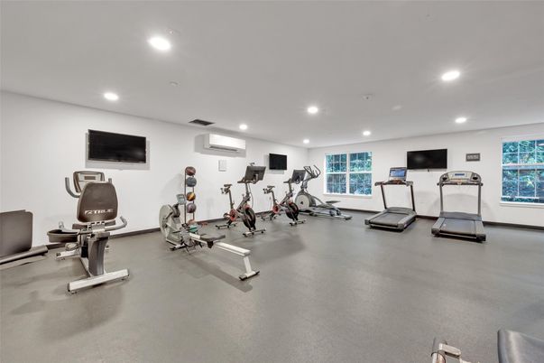 Fitness Equipment, Gym, Interior, Recessed Lighting