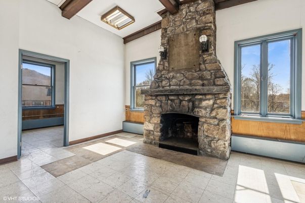 Fireplace, Interior, Wooden Beams