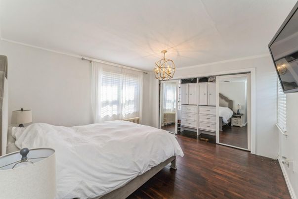 Bedroom, Chandelier, Interior, Wood Texture Flooring