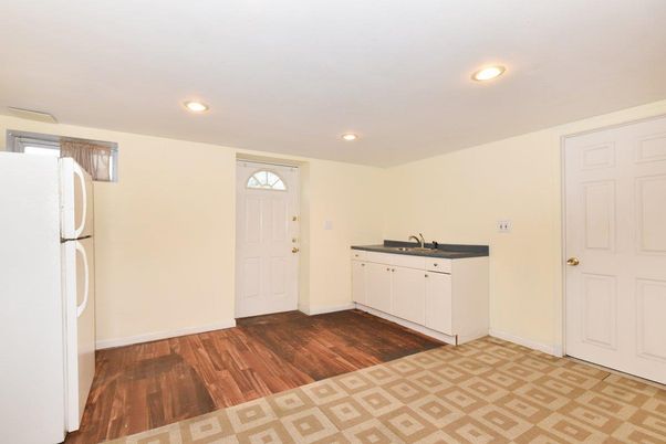 Interior, Kitchen, Recessed Lighting, Wood Texture Flooring