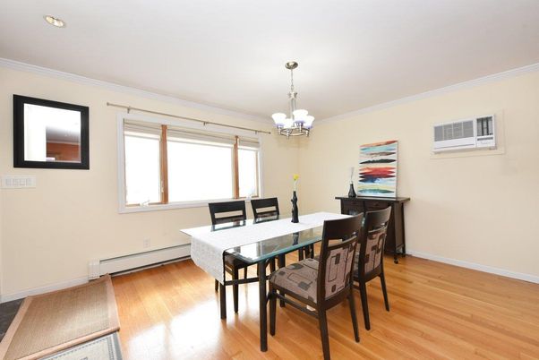 Chandelier, Dining room, Interior, Recessed Lighting, Wood Texture Flooring
