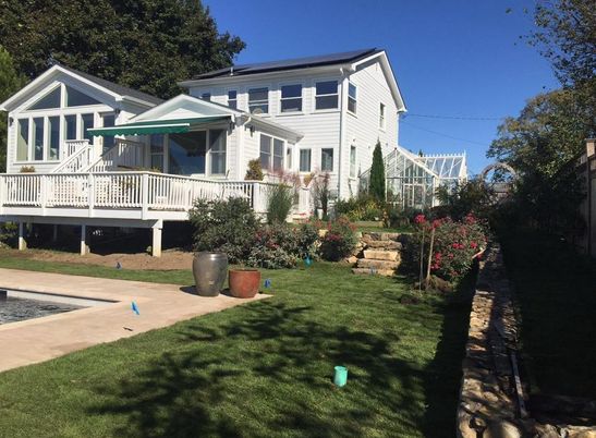 Backyard, Exterior, Facade, Solar Panels, Queen Anne Victorian