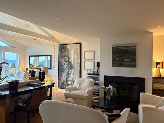 Fireplace, Home Office, Interior, Living room, Recessed Lighting, Wood Texture Flooring