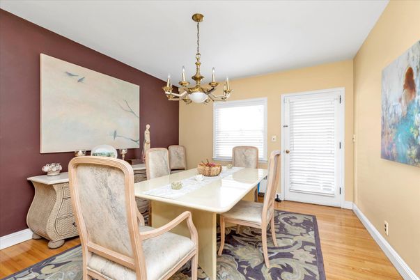 Chandelier, Dining room, Interior, Wood Texture Flooring