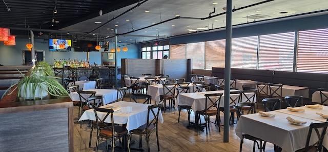 Dining room, Interior, Pendant Lights, Recessed Lighting, Wood Texture Flooring