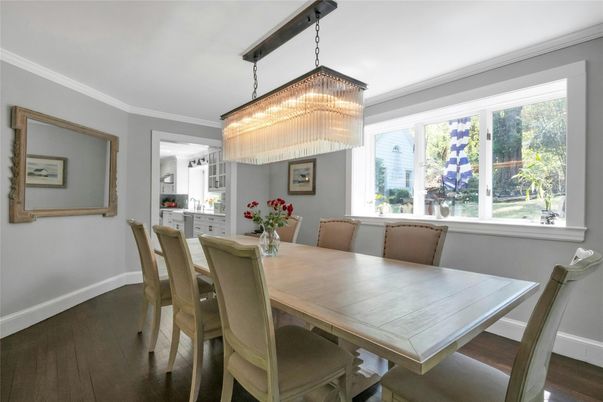 Chandelier, Dining room, Interior, Wood Texture Flooring