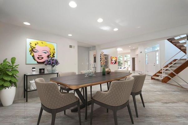 Dining room, Interior, Recessed Lighting