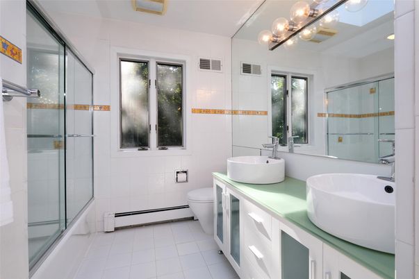 Bathroom, Dual Sink Vanities, Glass Shower, Interior