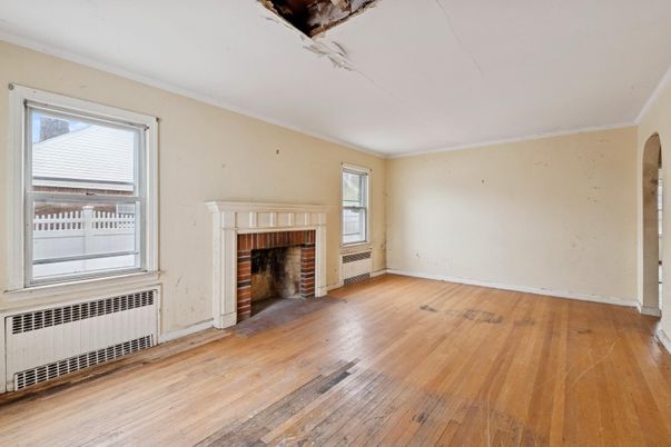 Empty room, Fireplace, Interior, Wood Texture Flooring