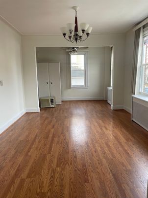 Chandelier, Empty room, Interior, Wood Texture Flooring