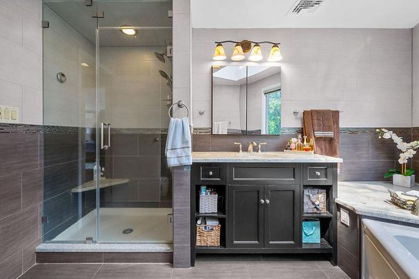 Bathroom, Dual Sink Vanities, Glass Shower, Interior