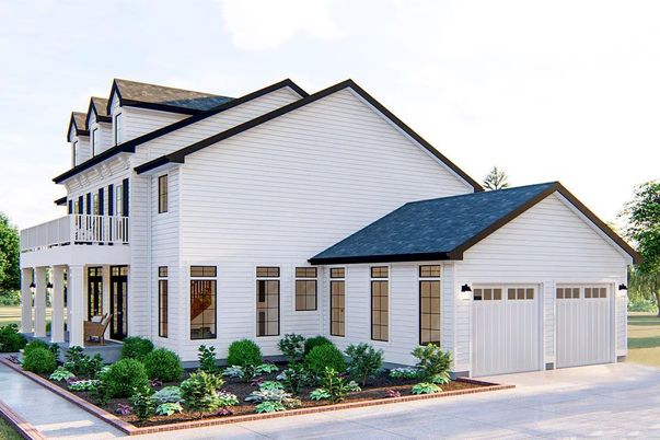 Attached, Exterior, Facade, Farmhouse