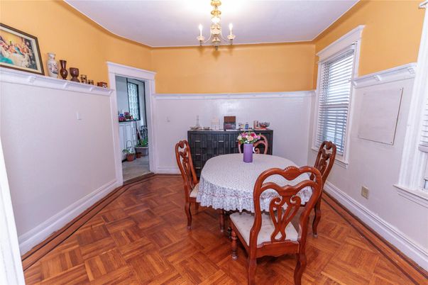Chandelier, Dining room, Interior, Wood Texture Flooring