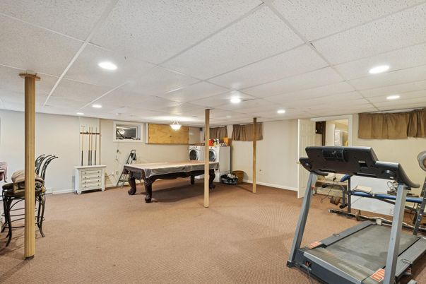 Billiard Table, Fitness Equipment, Game Room, Interior, Recessed Lighting
