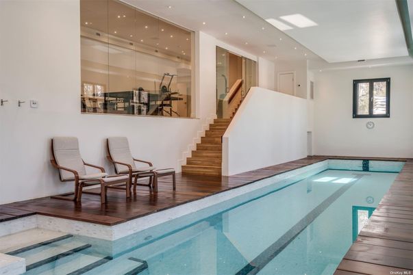 Interior, Pool, Recessed Lighting, Wood Texture Flooring