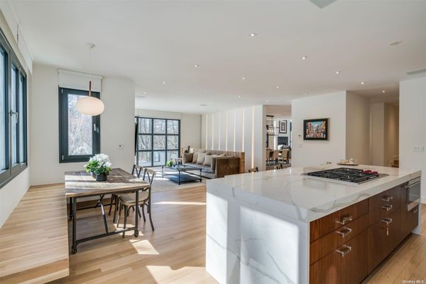 Dining room, Interior, Kitchen, Living room, Pendant Lights, Recessed Lighting, Wood Texture Flooring