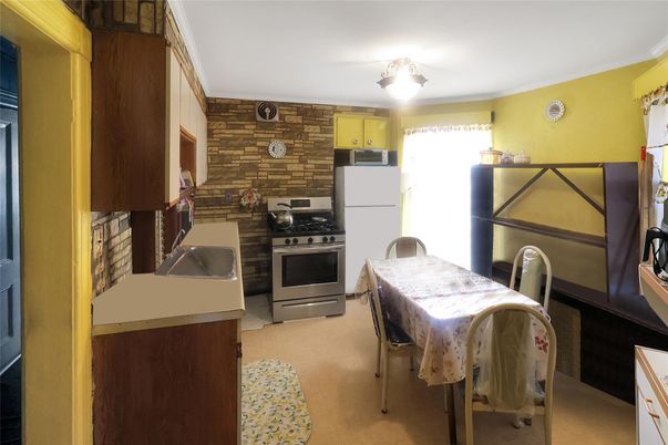 Interior, Kitchen, Stainless Steel Appliances, Stone Walls