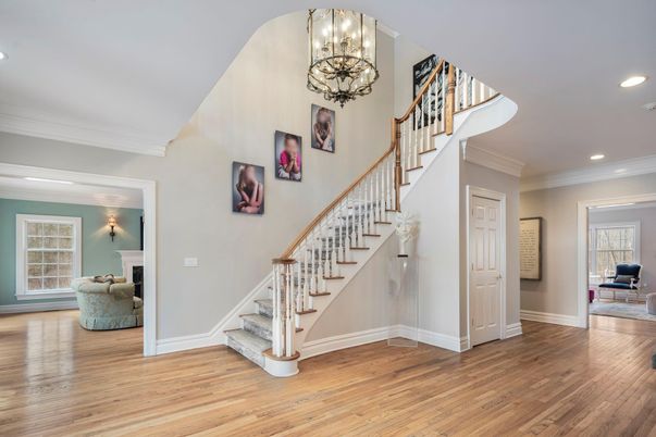 Chandelier, Interior, Recessed Lighting, Wood Texture Flooring