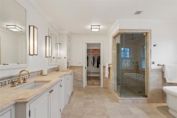 Bathroom, Dual Sink Vanities, Glass Shower, Interior