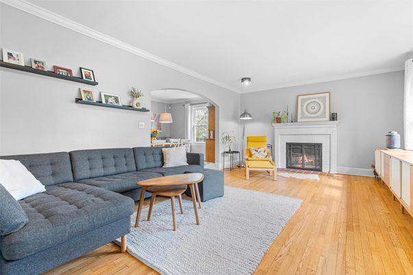 Fireplace, Interior, Living room, Pendant Lights, Wood Texture Flooring